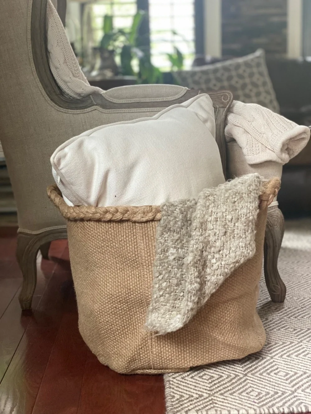 IKEA MÄVINN Basket jute/braided,14 ½x13 ¾x13 ¾ -NWT